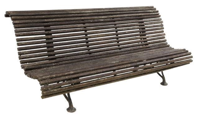 FRENCH SLATTED WOOD CAST IRON 358b37