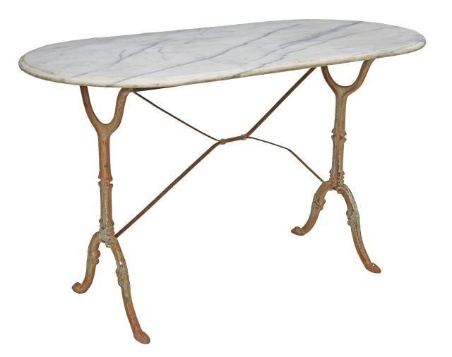 FRENCH MARBLE TOP CAST IRON BISTRO 358b33