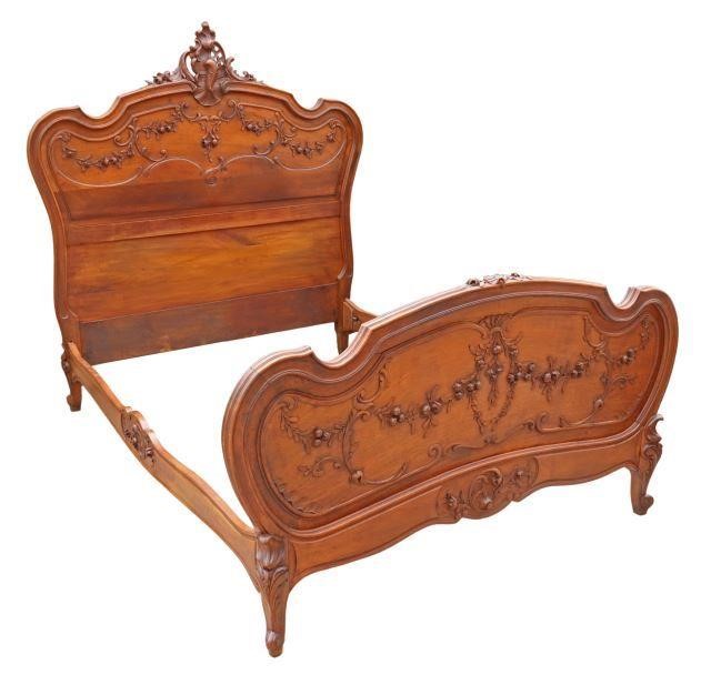 FRENCH LOUIS XV STYLE WALNUT BEDFrench