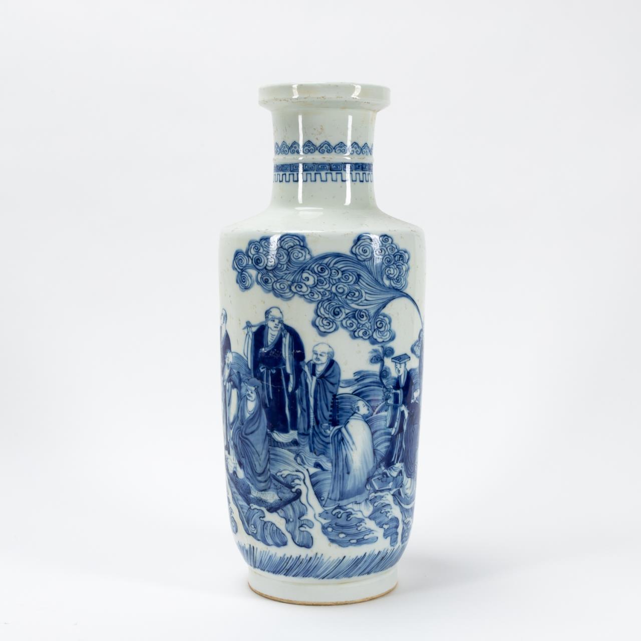 CHINESE BLUE & WHITE FIGURAL BANGCHUIPING