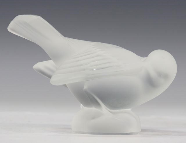 FRENCH LALIQUE SATIN CRYSTAL SPARROW