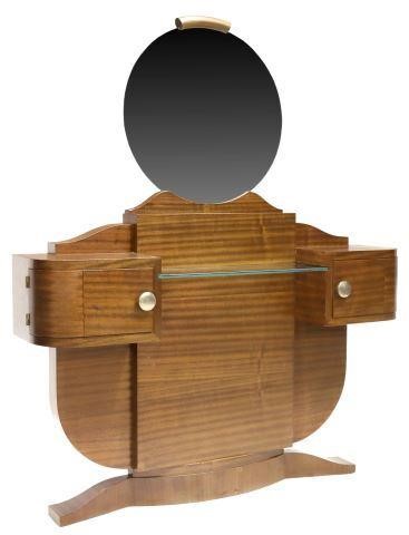 ART DECO MAHOGANY MIRRORED VANITY CONSOLEArt