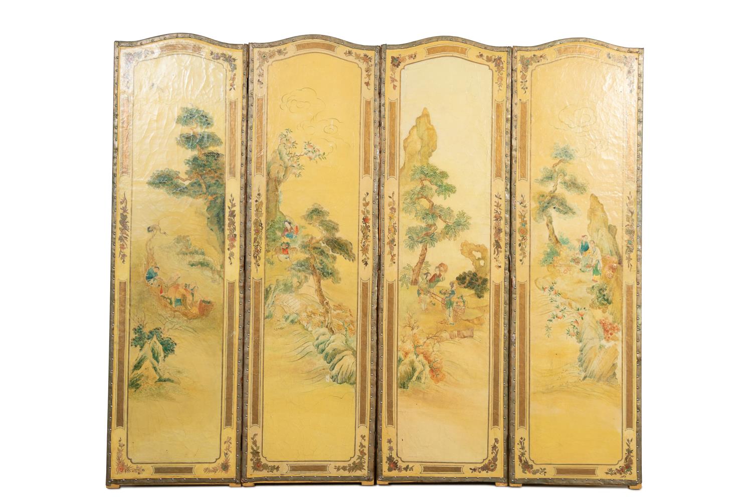 FOUR PANEL CHINOISERIE FLOOR SCREEN 358cb6