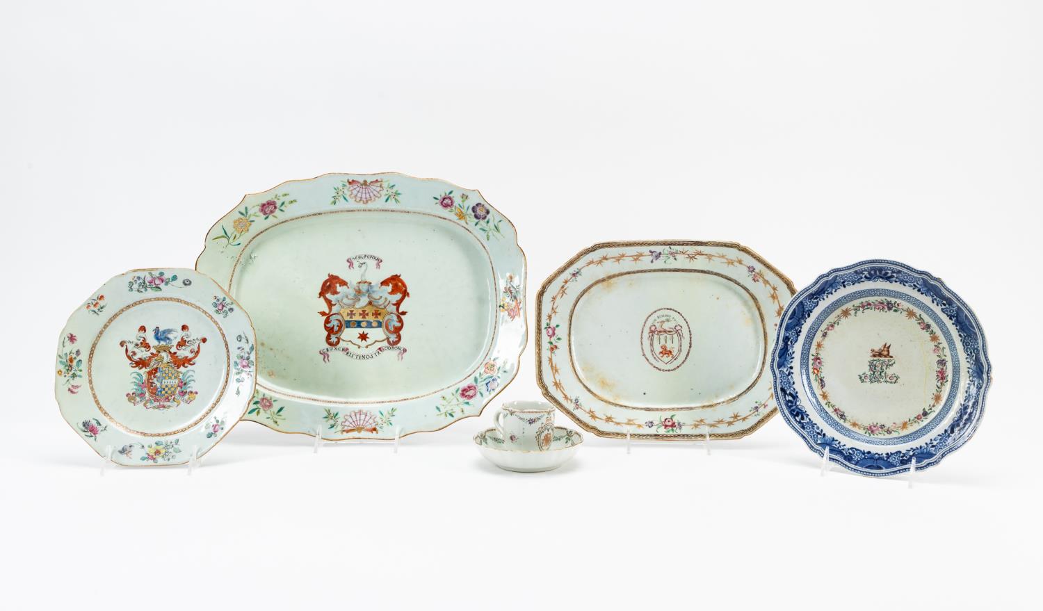 6PC CHINESE EXPORT ARMORIAL PORCELAIN