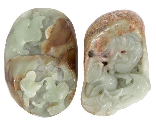 (2) CHINESE CARVED NEPHRITE JADE