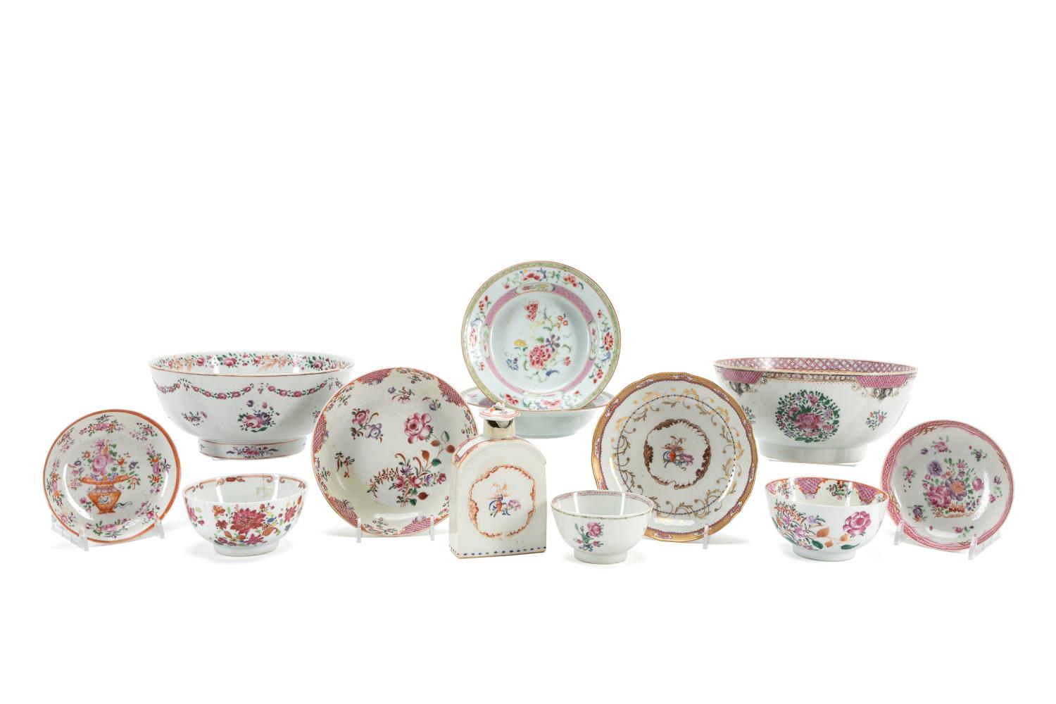 12PCS CHINESE FAMILLE ROSE EXPORT