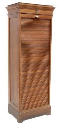 FRENCH OAK TAMBOUR DOOR FILE CABINETFrench 358d3e