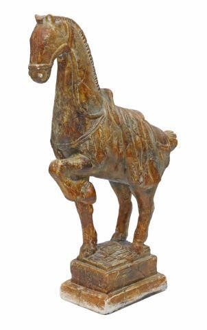 TANG DYNASTY STYLE PLASTER HORSE