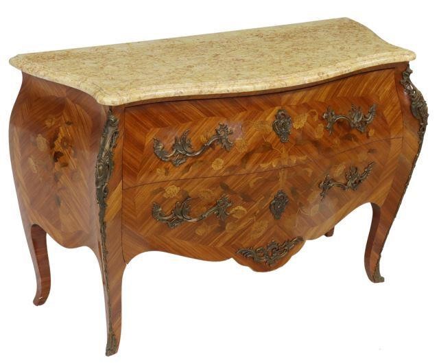 FRENCH LOUIS XV MARBLE TOP MARQUETRY 358d65