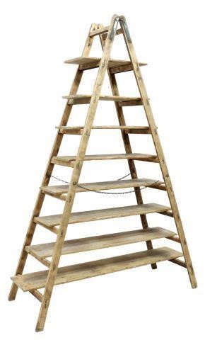 RUSTIC PINE A FRAME LADDER ETAGERE 358d66