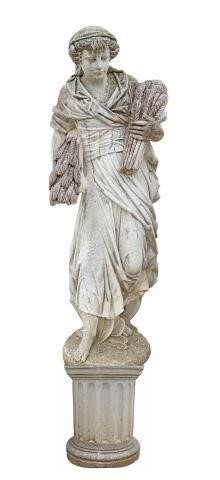 CAST STONE GARDEN STATUE OF CERES