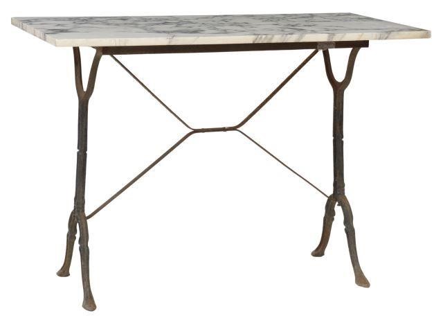 FRENCH PARISIAN MARBLE-TOP CAST IRON