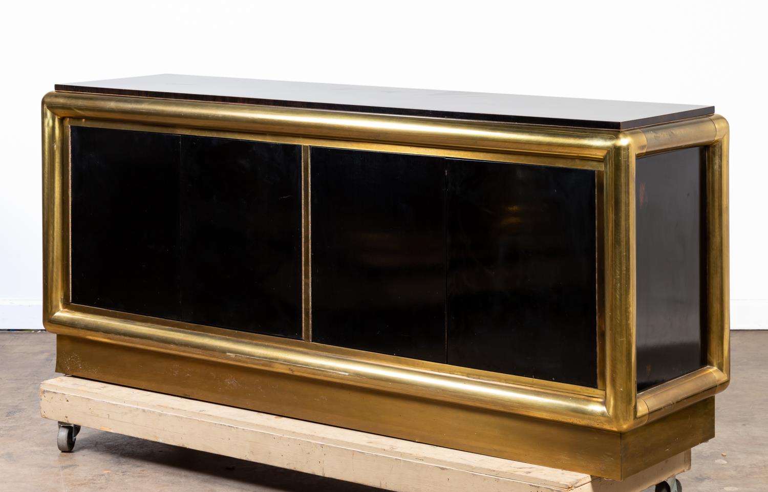 MASTERCRAFT BRASS & BLACK LACQUER SIDEBOARD