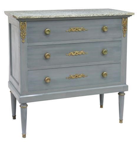 FRENCH MARBLE TOP PAINTED COMMODEFrench 358dc8