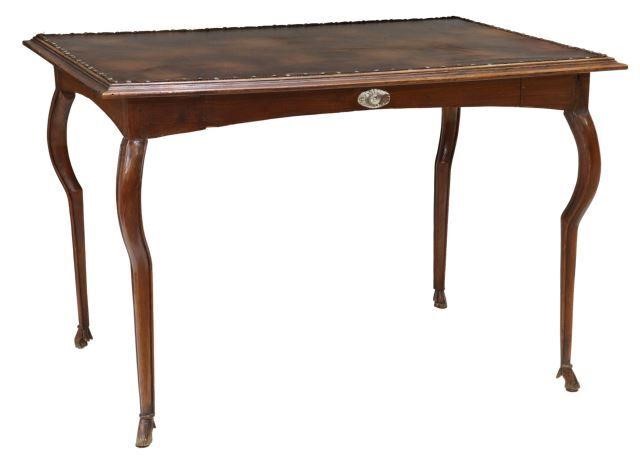 MIXED WOOD WRITING TABLE, FAUX