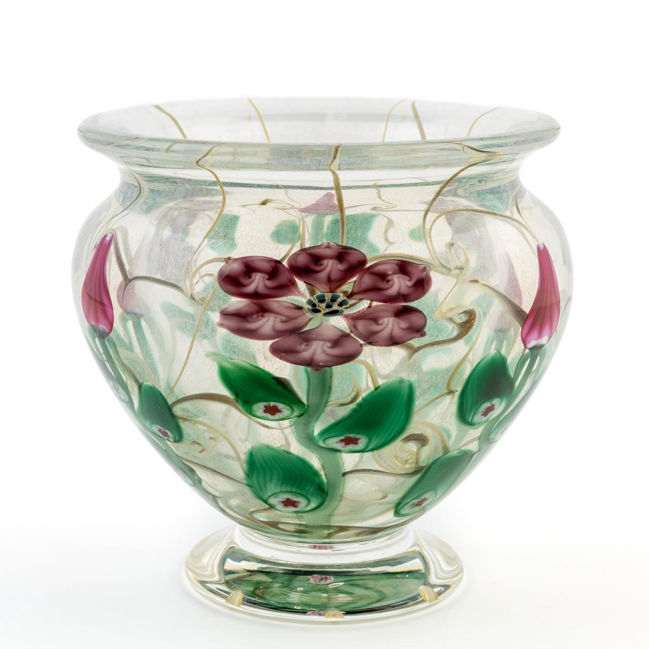 VANDERMARK ART GLASS FLORAL MOTIF 358e8b