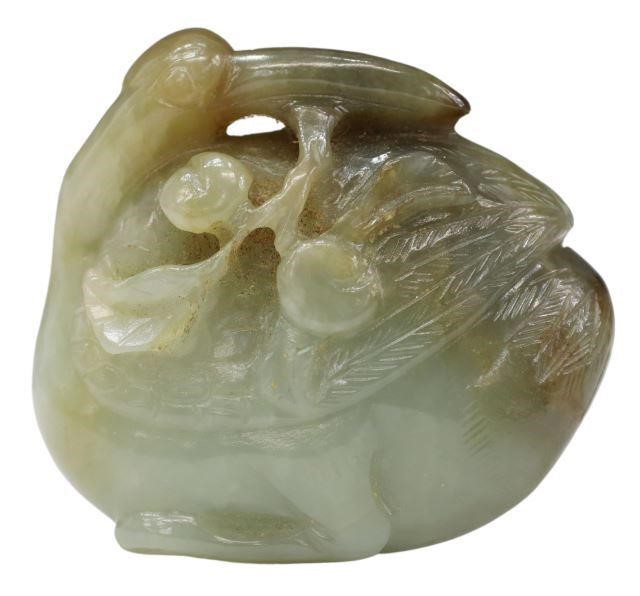 CHINESE CARVED JADE GOOSE FRUIT 358e90