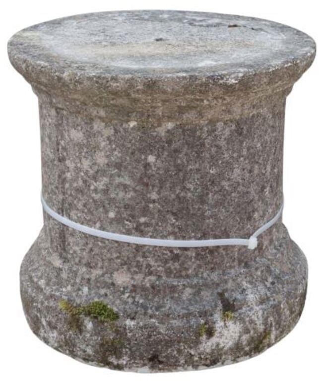 CAST STONE CYLINDRICAL PEDESTAL,