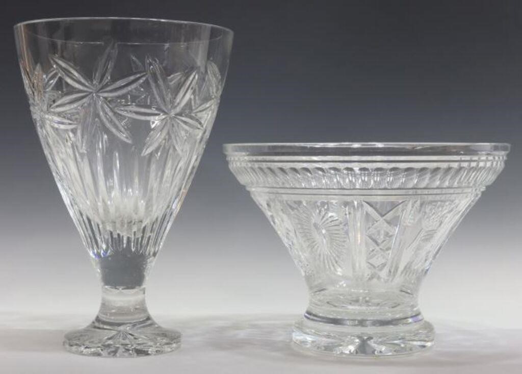 (2) CUT CRYSTAL VASE & WATERFORD