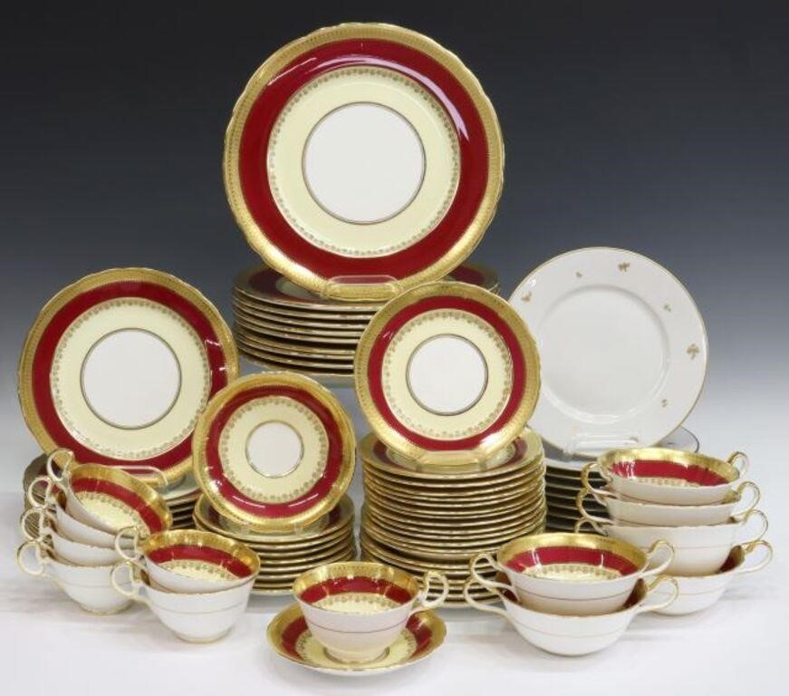 74) AYNSLEY WINDSOR RUBY BONE CHINA