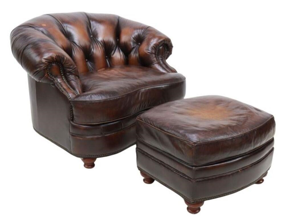 CHESTERFIELD STYLE BROWN LEATHER 356871