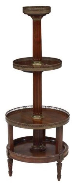 FRENCH LOUIS XVI STYLE MAHOGANY FOUR-TIER