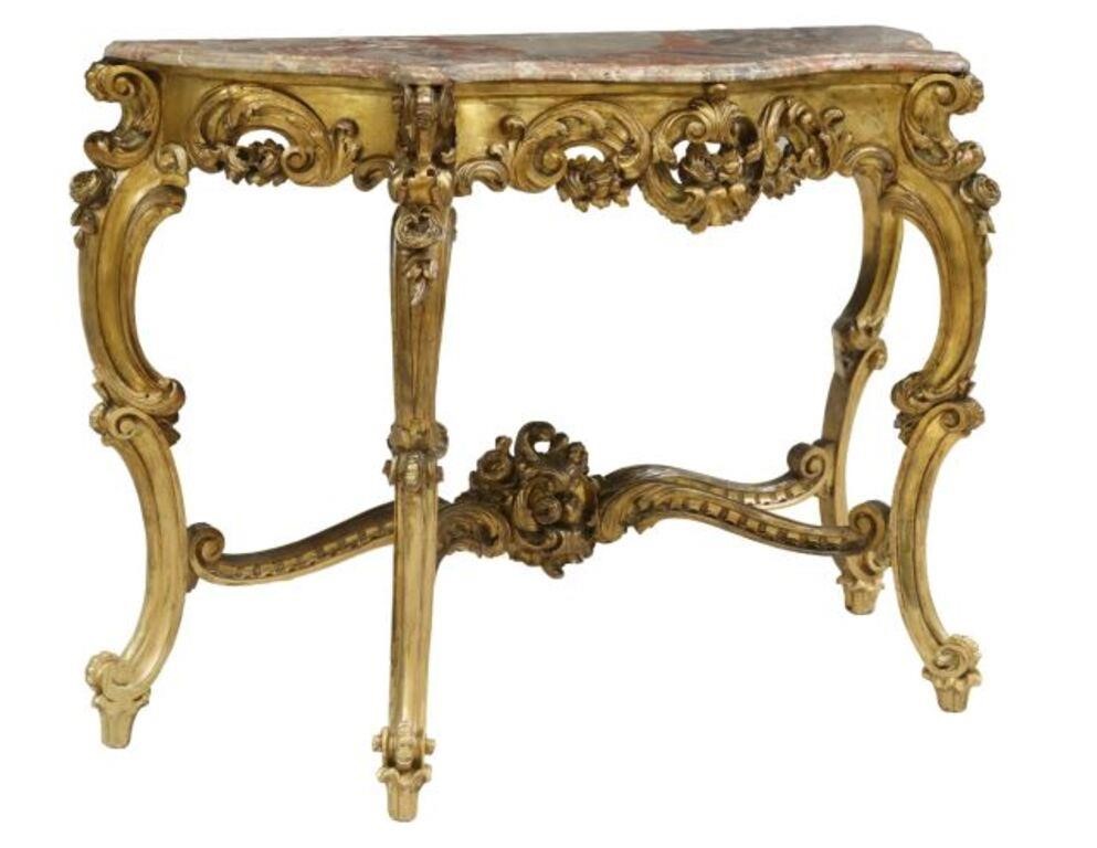 ITALIAN LOUIS XV STYLE MARBLE-TOP