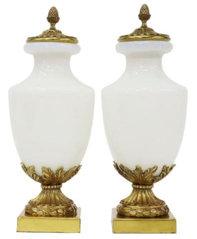  2 MAITLAND SMITH GILT METAL OPALINE 3568b5