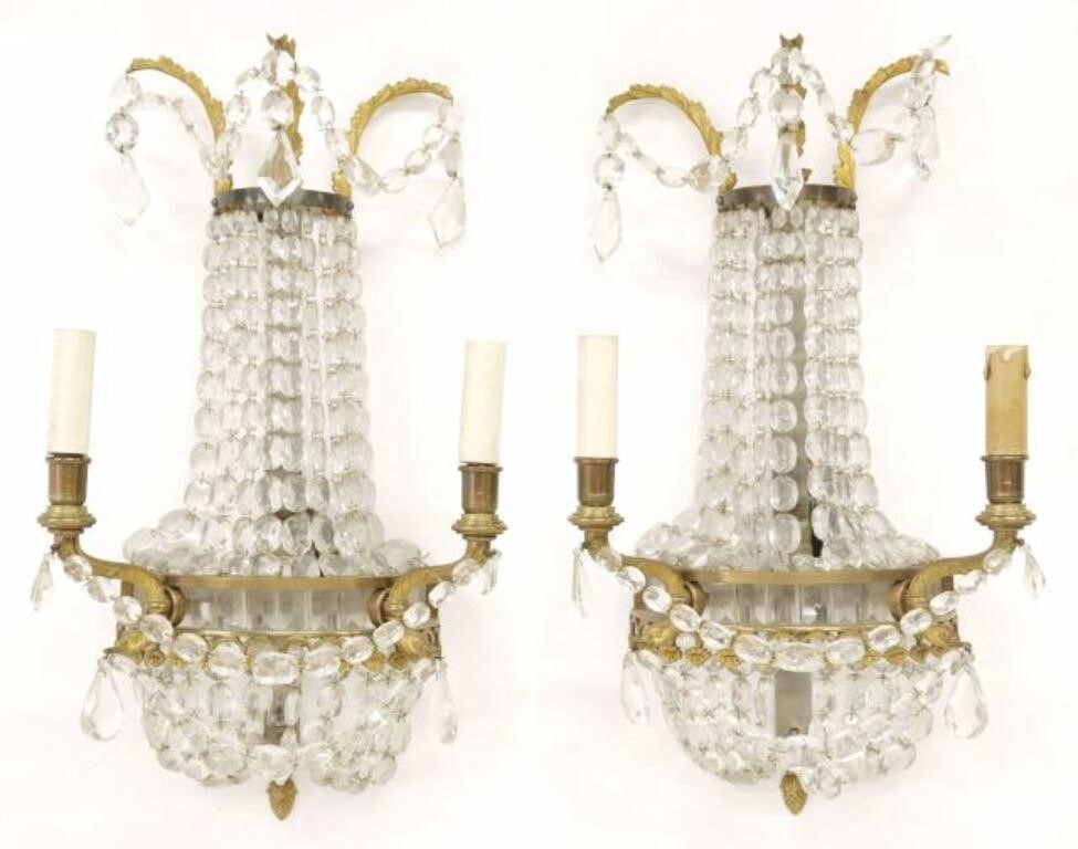  2 FRENCH EMPIRE STYLE THREE LIGHT 3568ea