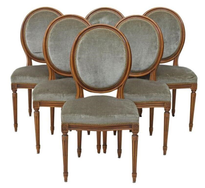  6 FRENCH LOUIS XVI STYLE UPHOLSTERED 356907