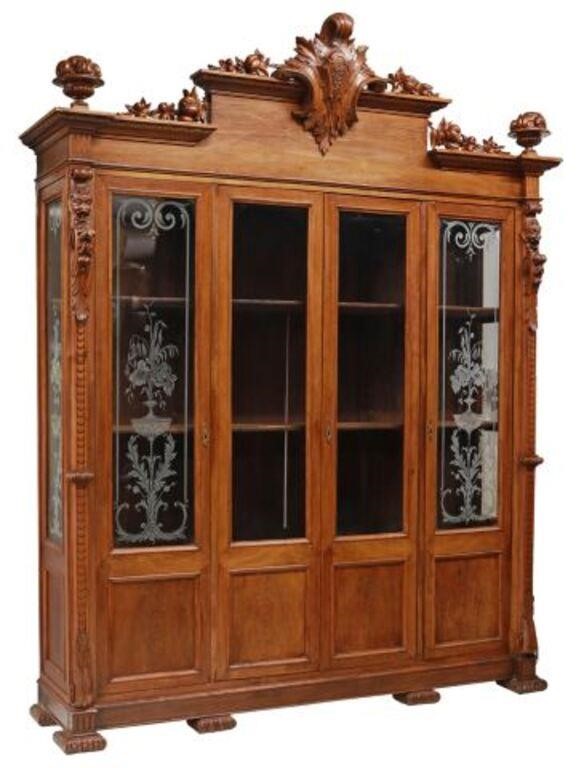 MONUMENTAL ITALIAN CARVED WALNUT 35690a