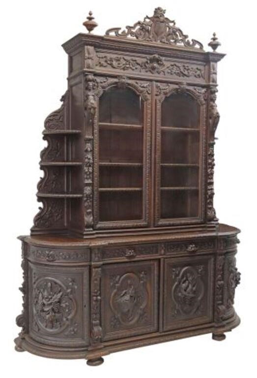 FRENCH HENRI II STYLE CARVED OAK 356904