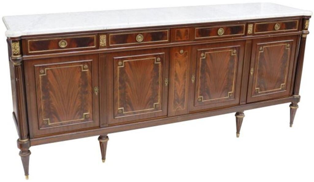 LOUIS XVI STYLE MARBLE-TOP MAHOGANY