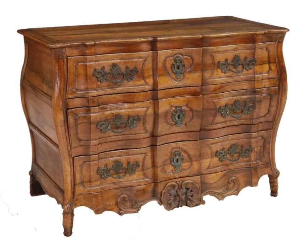 FRENCH LOUIS XV STYLE WALNUT COMMODE 35691c