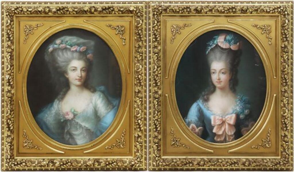  2 FRAMED FRENCH SCHOOL PASTEL 356931