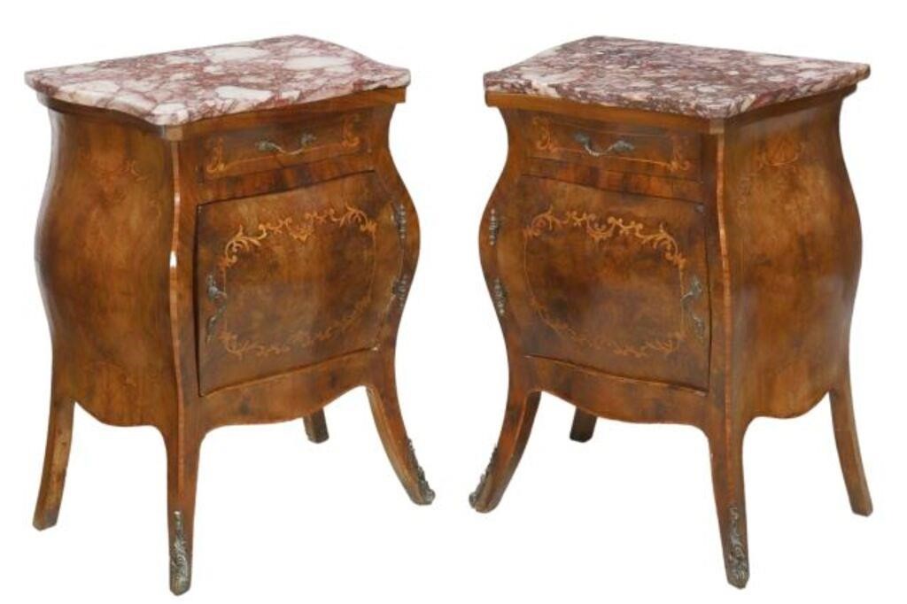  2 ITALIAN LOUIS XV STYLE MARBLE TOP 356967