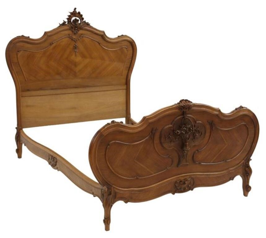 FRENCH LOUIS XV STYLE CARVED BEDFrench