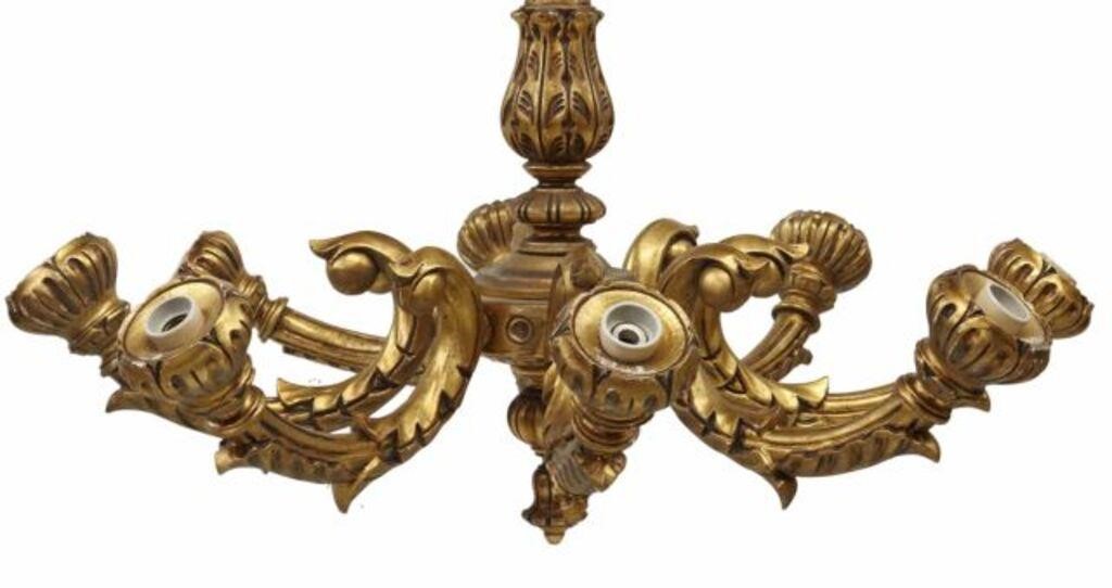 ITALIAN GILTWOOD EIGHT LIGHT CHANDELIERItalian 3569be