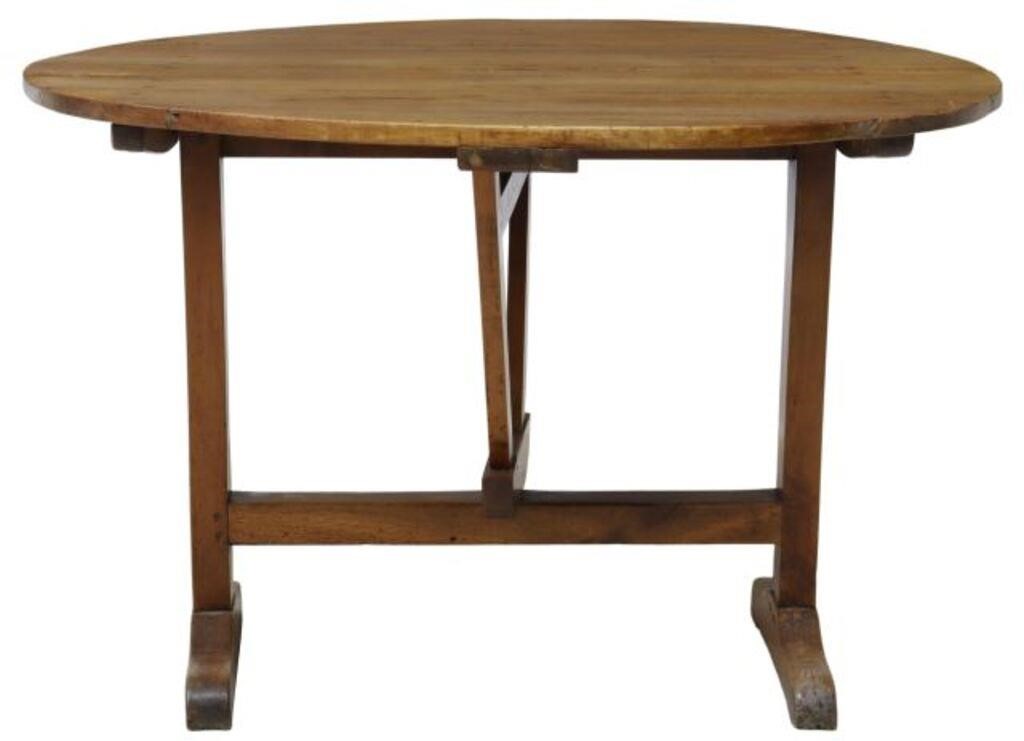 FRENCH FRUITWOOD TILT-TOP WINE