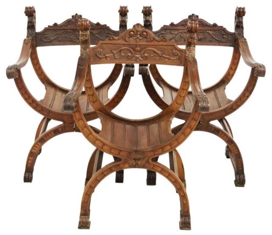 (3) ITALIAN WALNUT SAVONAROLA CURULE