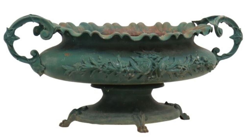 FRENCH GREEN PAINTED CAST IRON