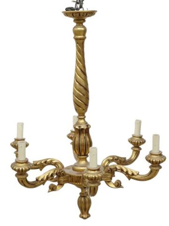 ITALIAN GILTWOOD SIX-LIGHT CHANDELIERItalian