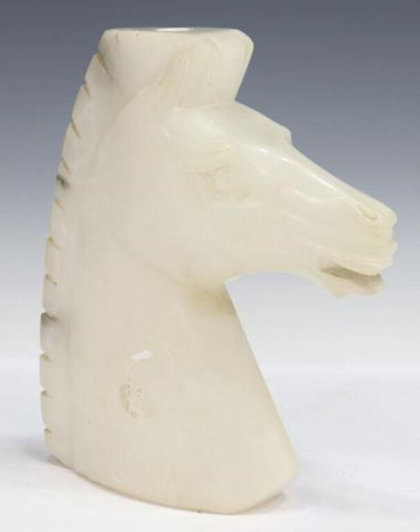 ITALIAN CARVED ALABASTER HORSE 356a0a