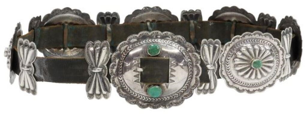 NATIVE AMERICAN SILVER & TURQUOISE CONCHO