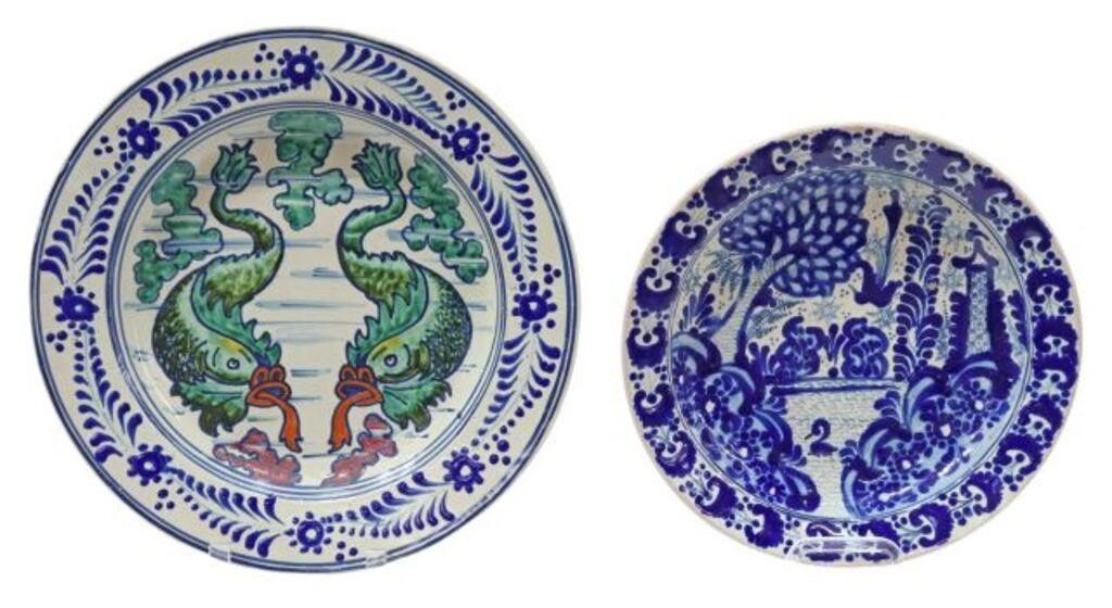  2 URIARTE TALAVERA POTTERY CHARGERS  356a2e