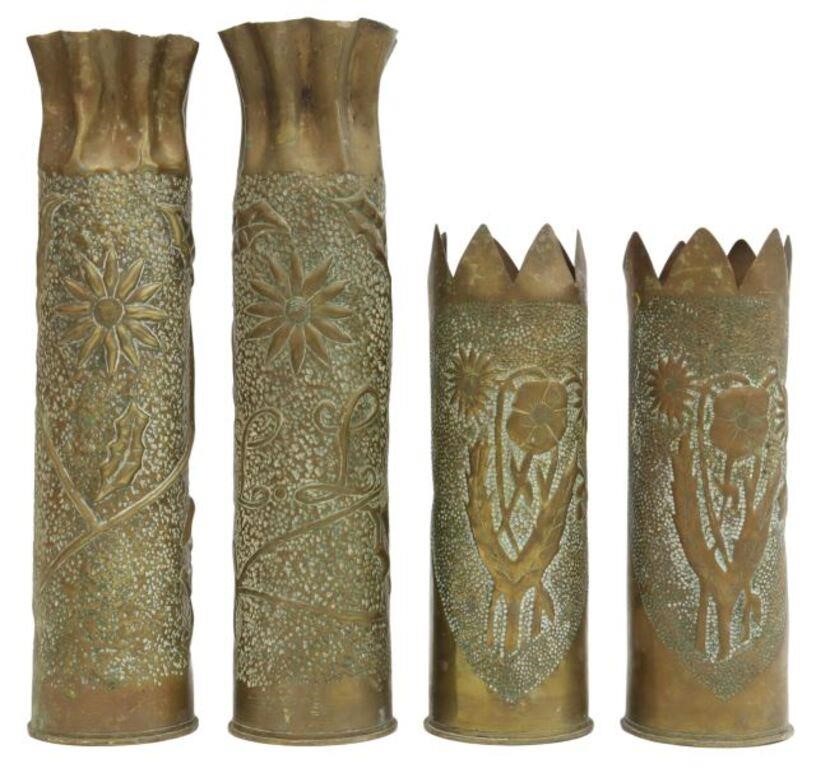  4 WWI ERA TRENCH ART ARTILLERY 356a4b