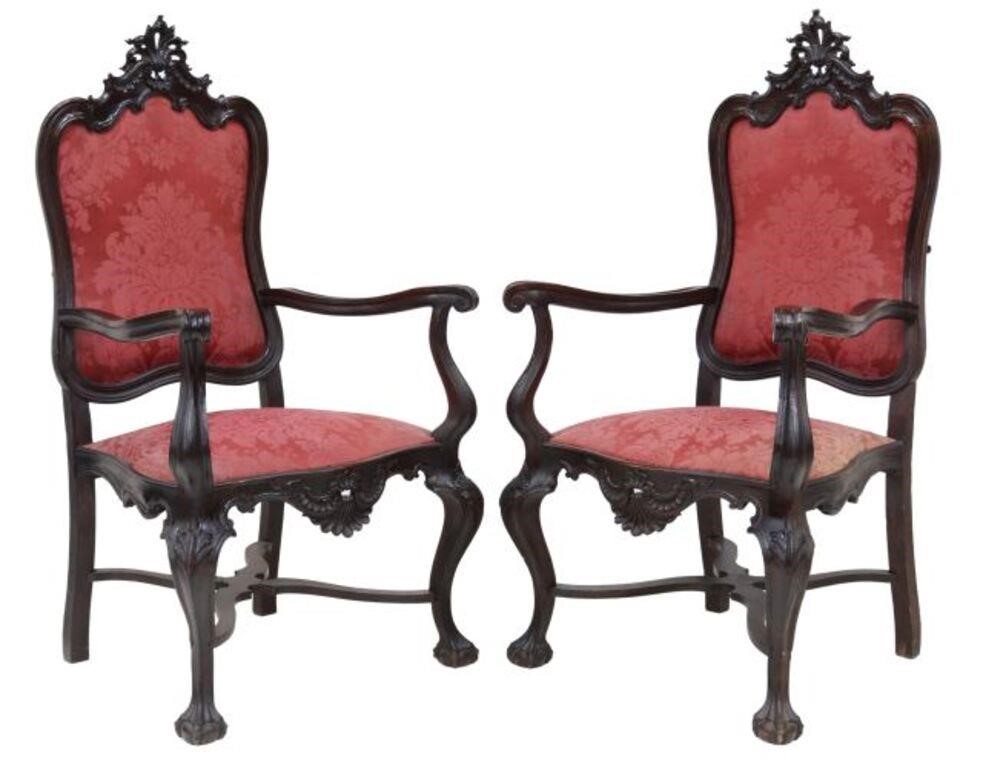  2 SPANISH BAROQUE STYLE EBONIZED 356a58