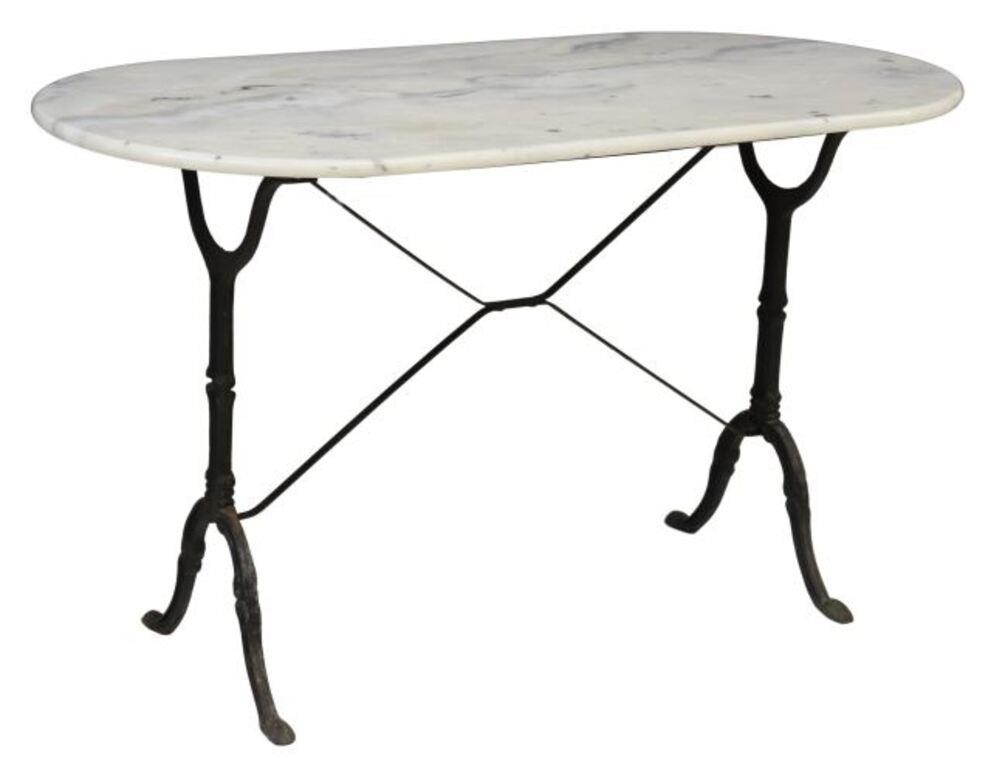 FRENCH MARBLE TOP CAST IRON BISTRO 356a8c