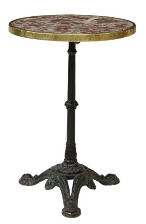 FRENCH MARBLE TOP CAST IRON PEDESTAL 356a8a