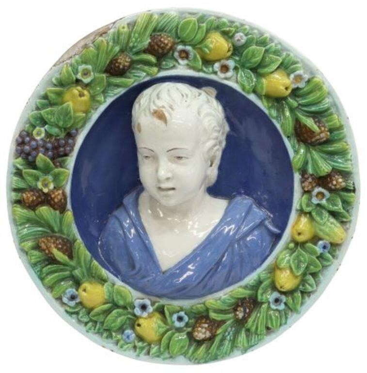 ITALIAN DELLA ROBBIA STYLE MAJOLICA 356aaa